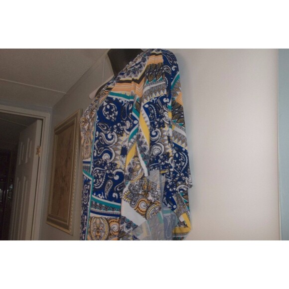 CACHE Multi-Color Floral/Abstracts Print One Shoulder Jersey Knit Dress Size 8 - Picture 4 of 5